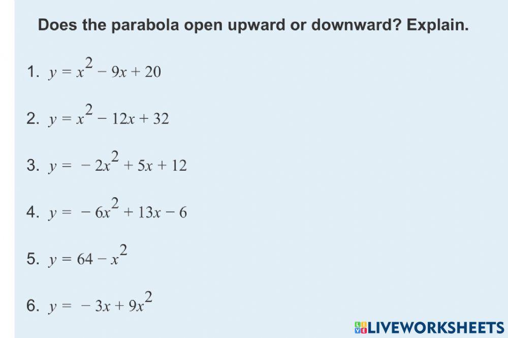 Unit 5: Quadratic functions page 1