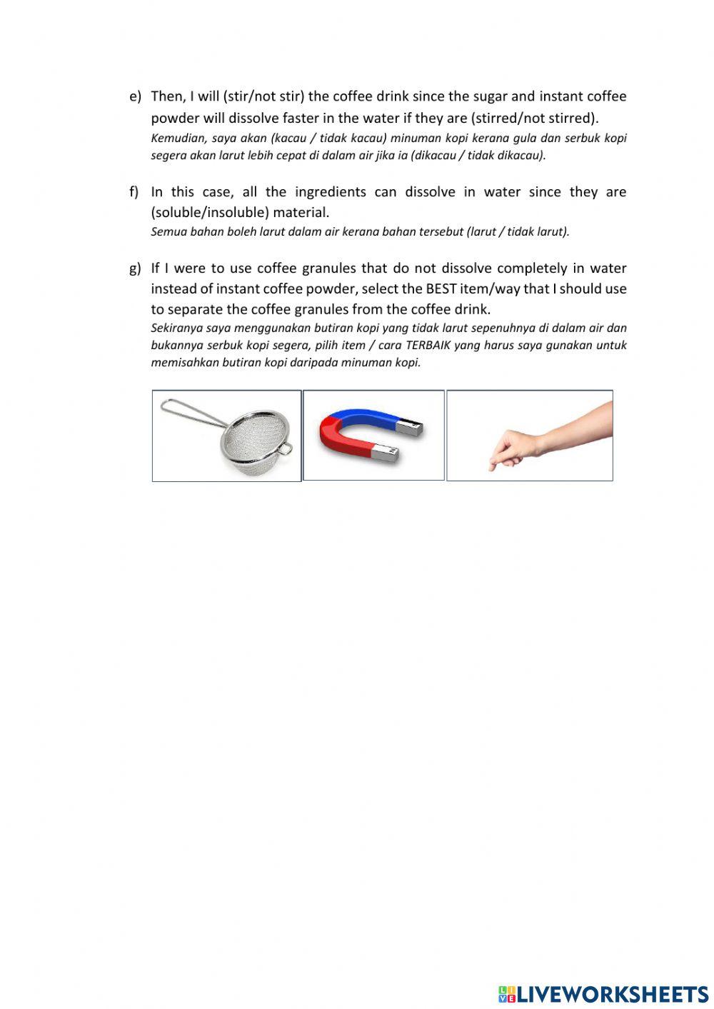Science year 2 (Mixture) 2