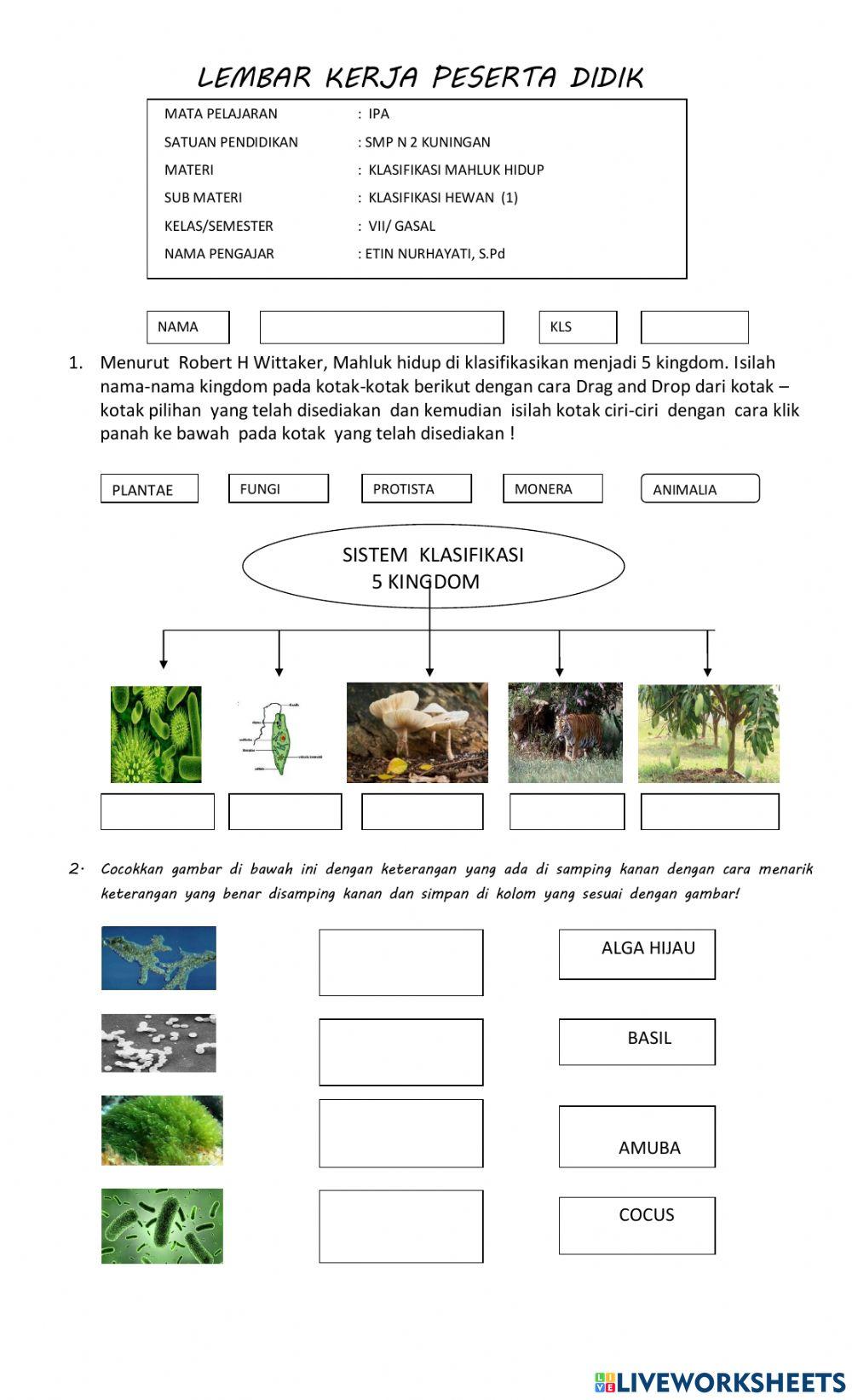 Klasifikasi mahluk hidup