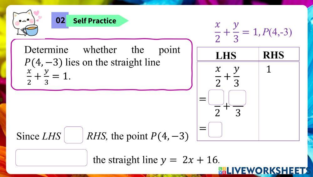 Point lies on straight line