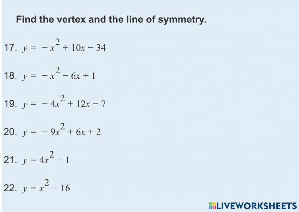Unit 5: Quadratic functions page 3