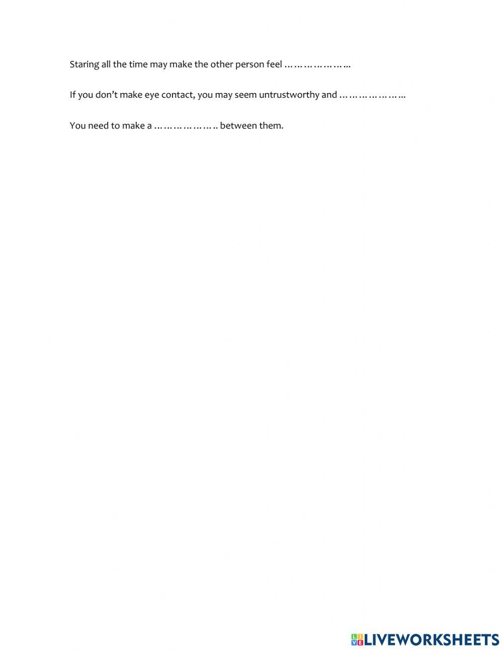 Listening exercise- body language