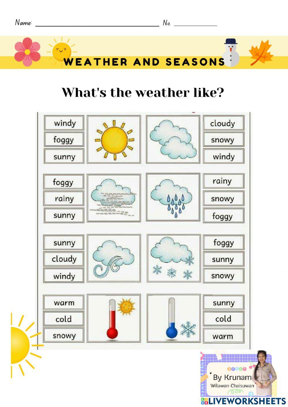 Worksheet 1 Weather and season
