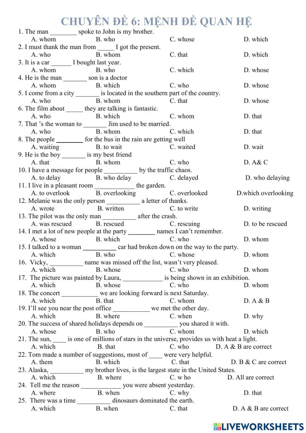 Mệnh đề quan hệ