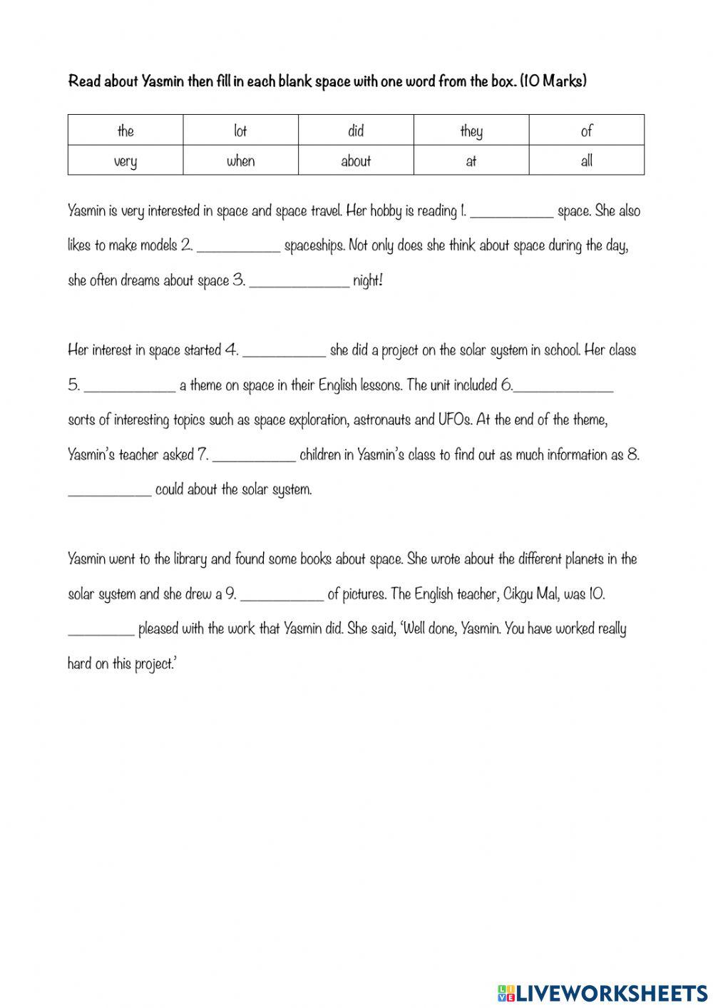 Reading Comprehension : Cat's Eyes