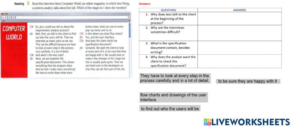 Software Engineering - Drag and drop task