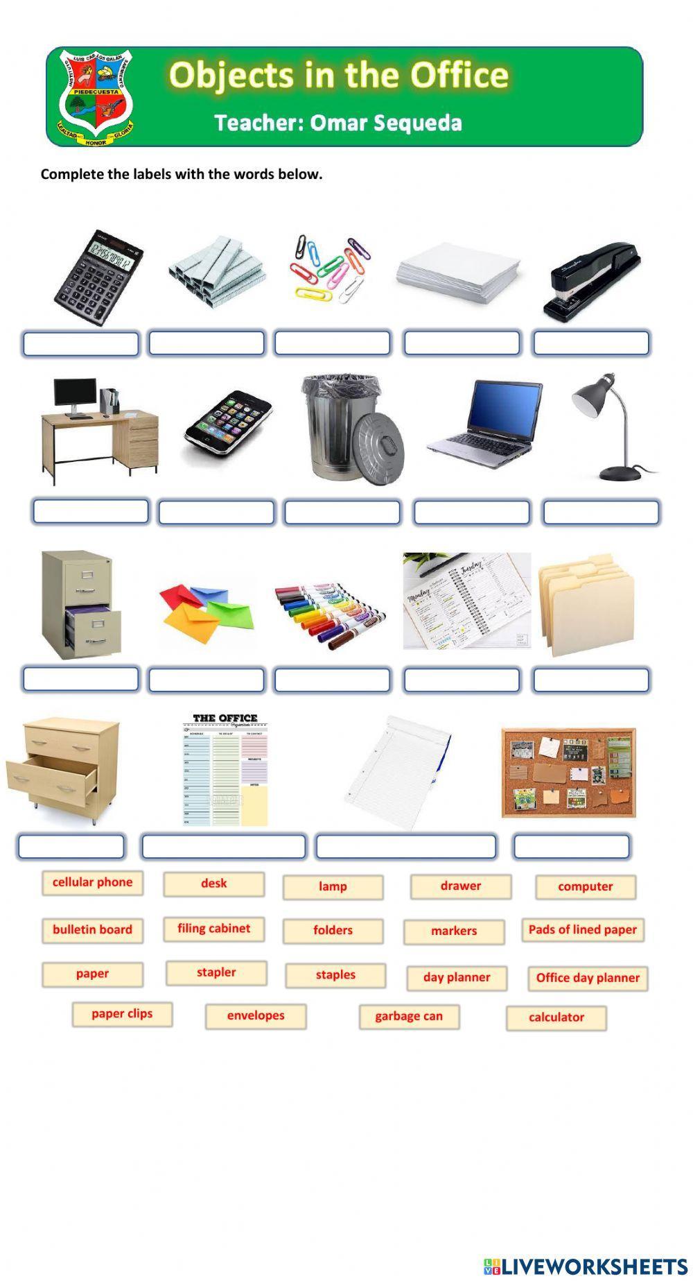 Office equipment - ESL worksheet by LadyKitty