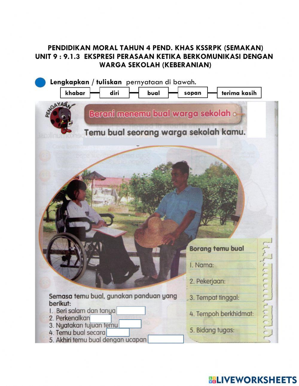 Unit 9 : 9.1.3 berani ketika berkomunikasi dengan warga sekolah