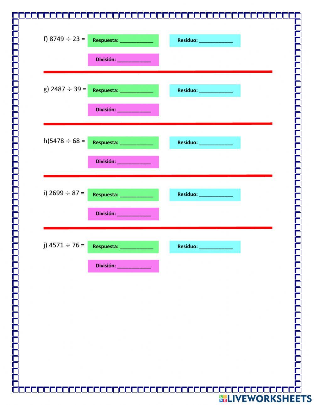 Evaluación mensual de aritmetica