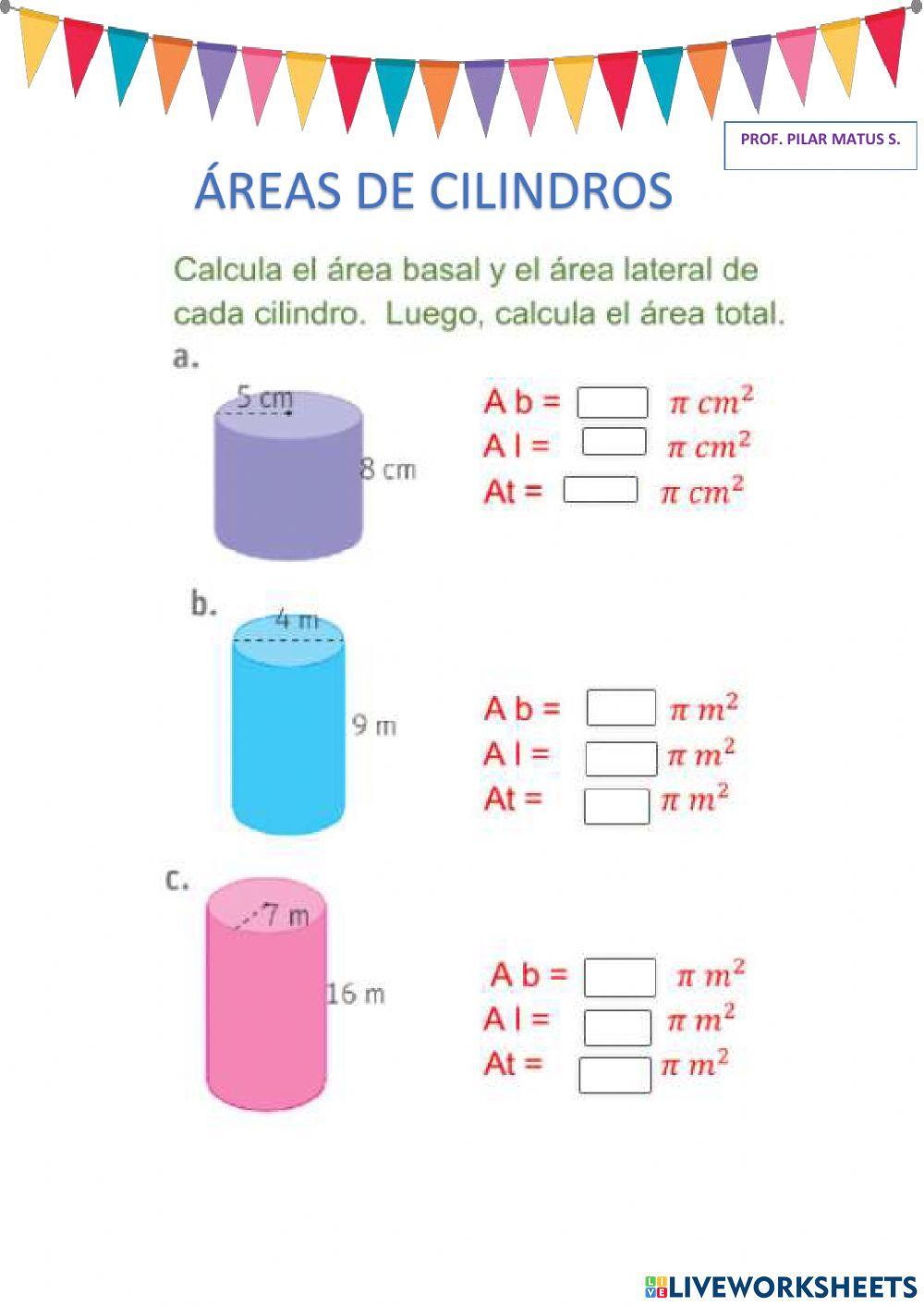 Área de cilindros