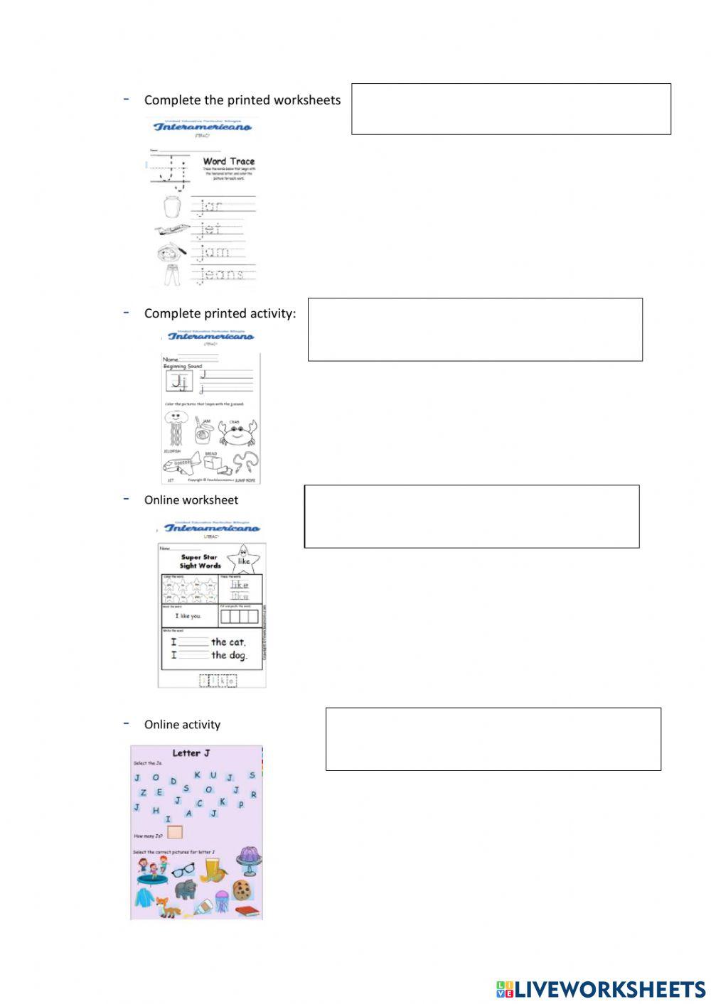 Weekly activities week 17