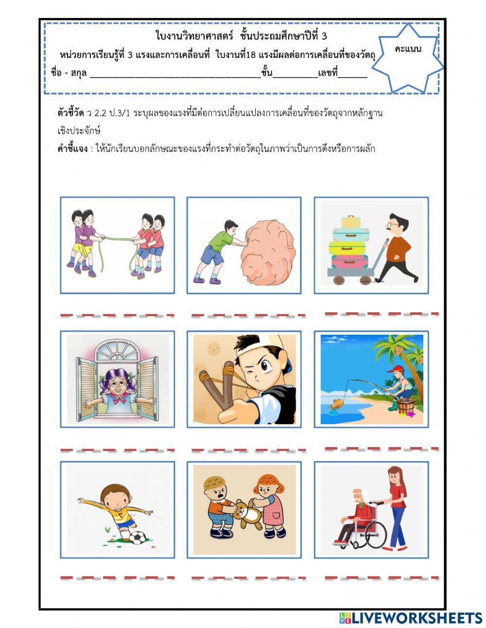 ป.3 ชนิดของแรง