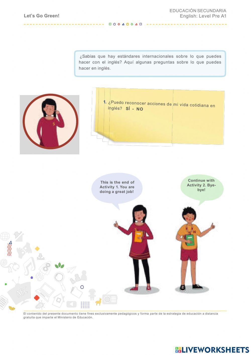 Let-s go green- PRE-A1