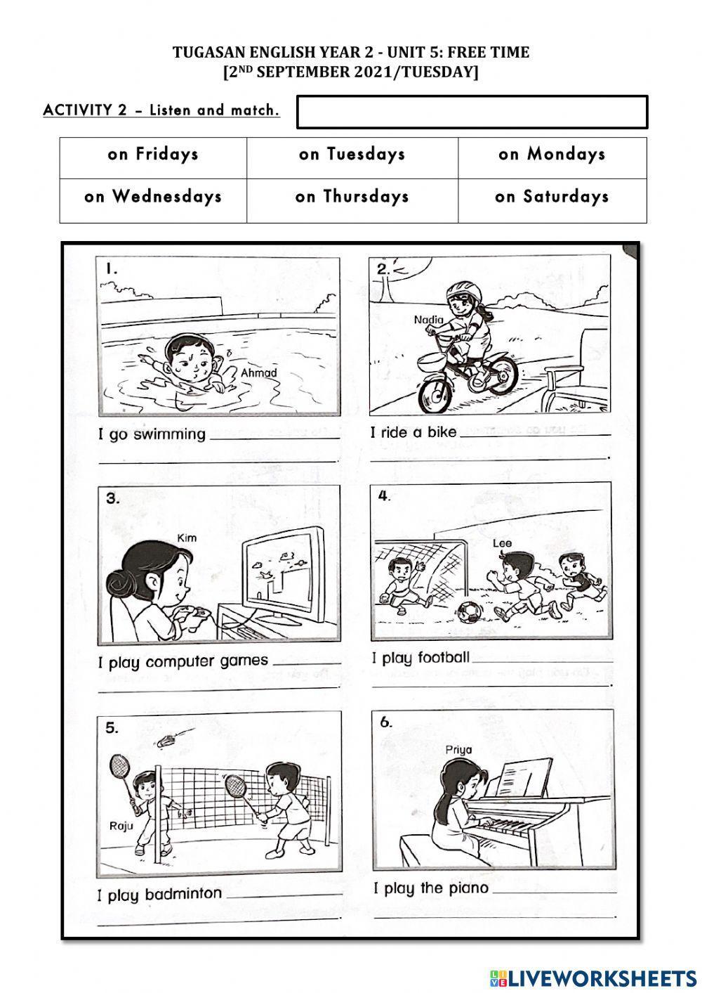 Superminds Unit 5: Free Time (Present Simple)(Writing)