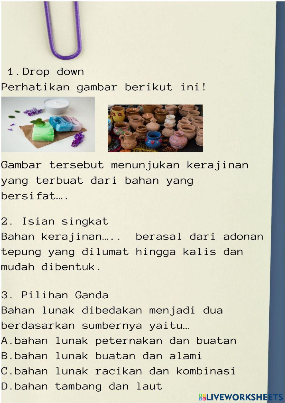 LKPD Prakarya Kerajinan Bahan Lunak