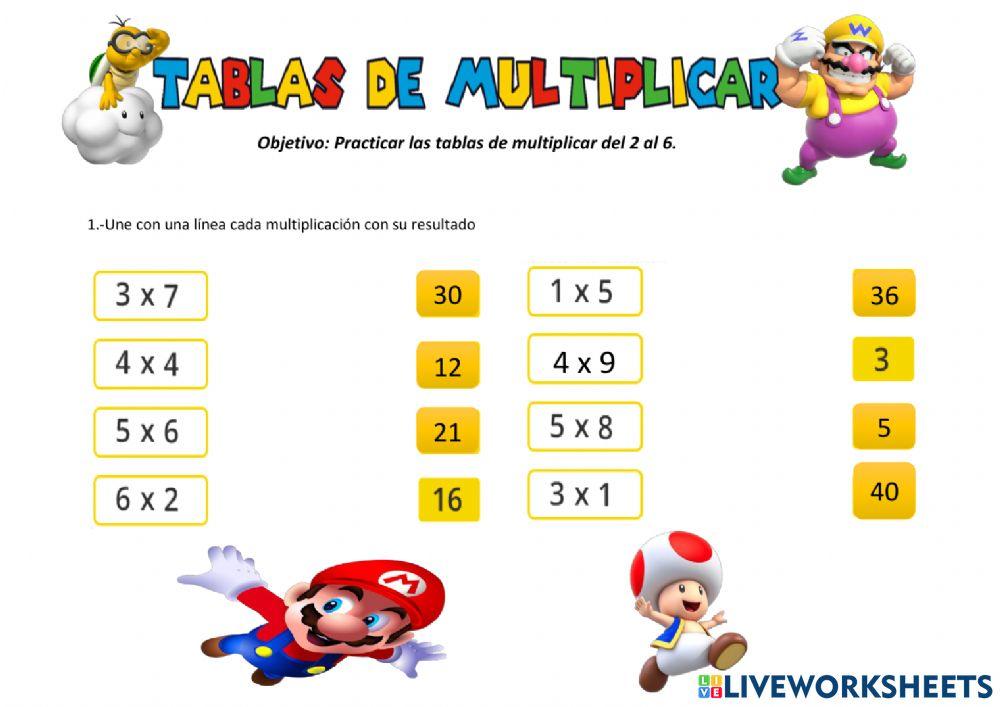 Tablas de multiplicar