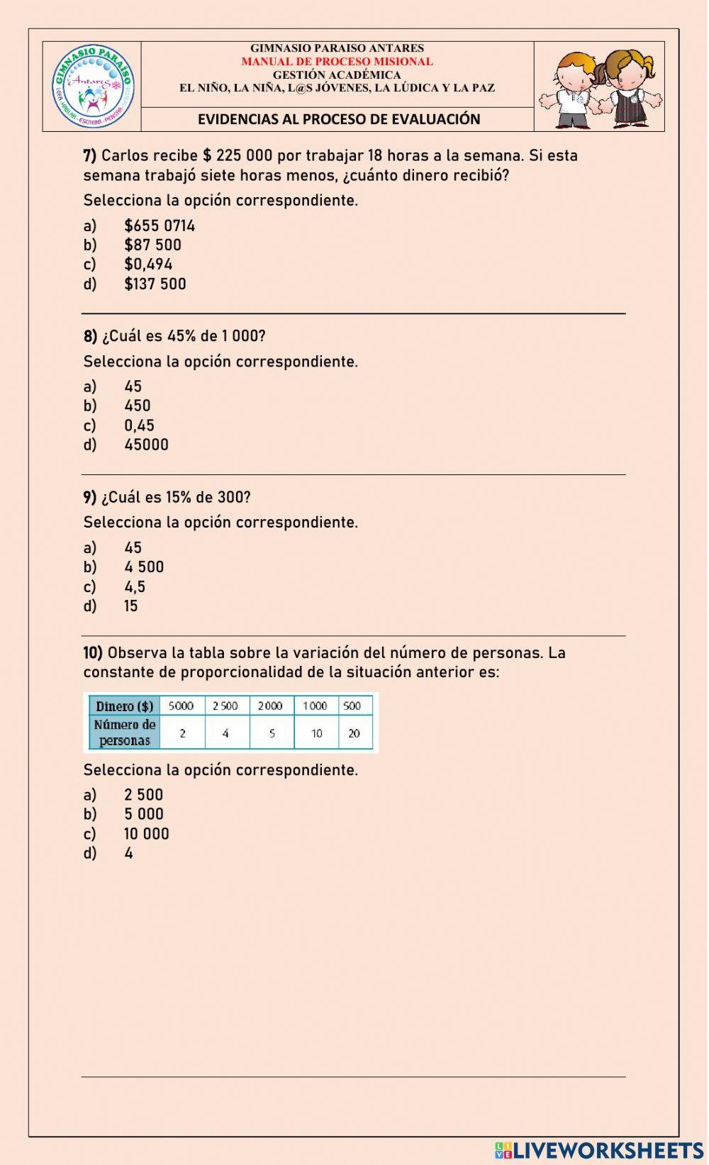 Bimestral Matemáticas
