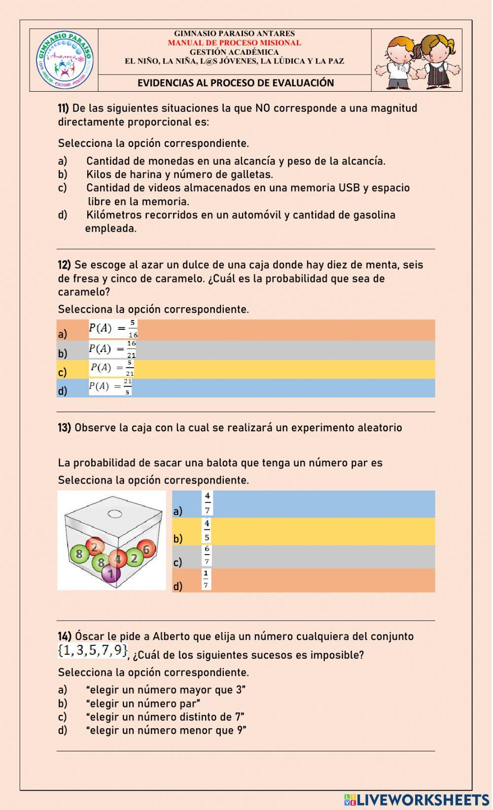 Bimestral Matemáticas