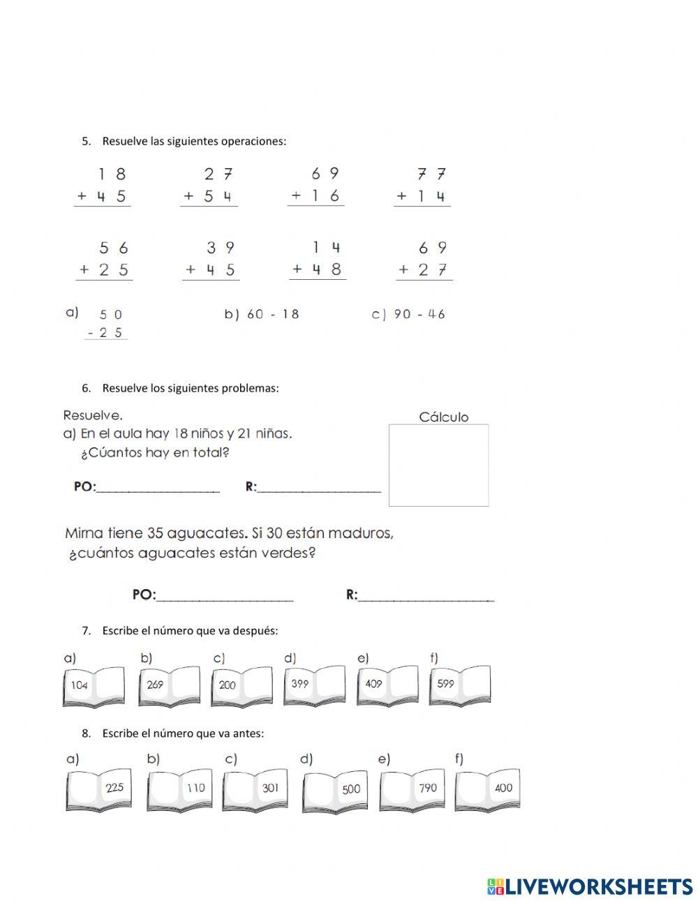 Examen de matemáticas