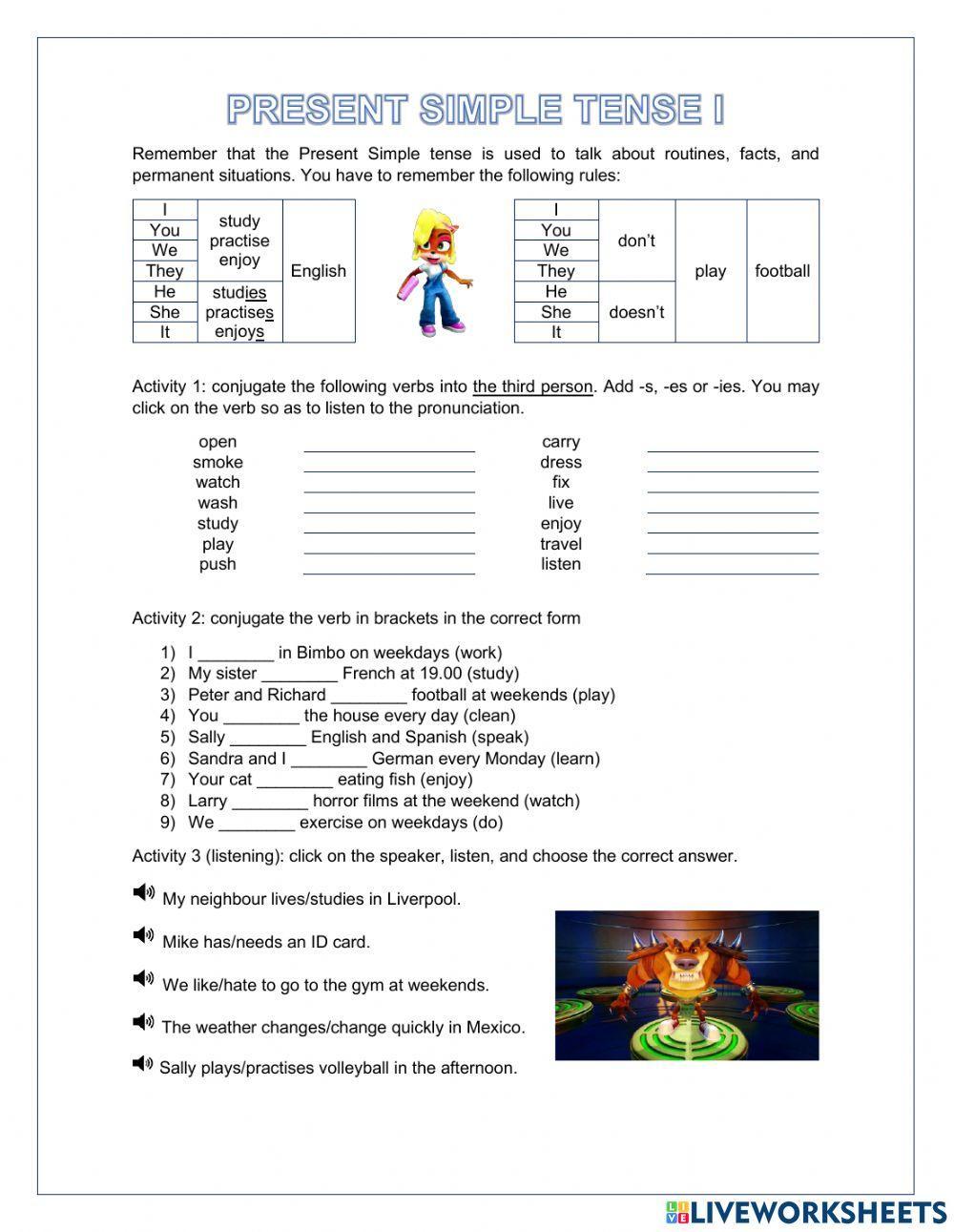 Present Simple - affirmative form