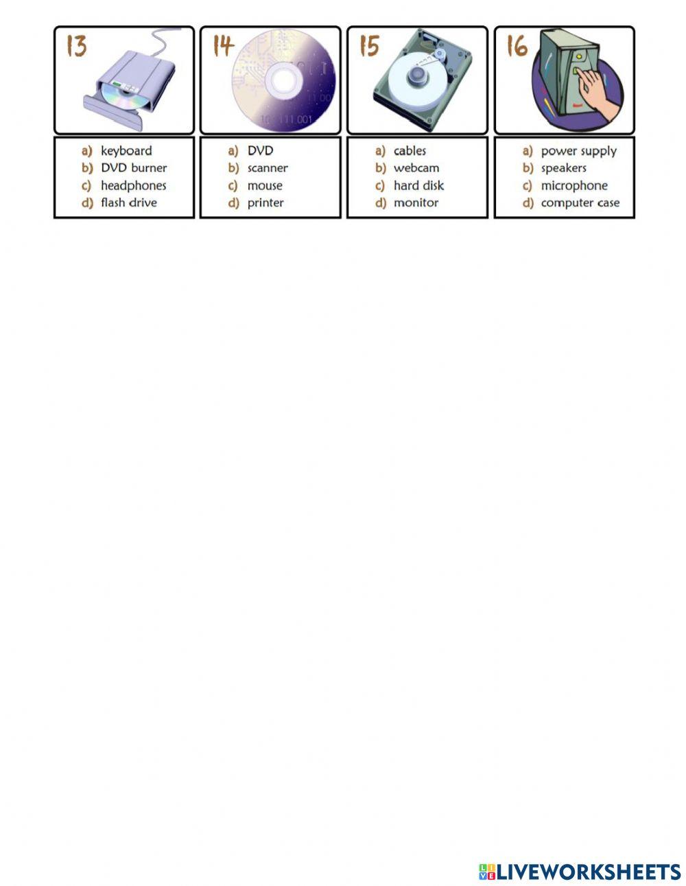 computer online exercise for | Live Worksheets