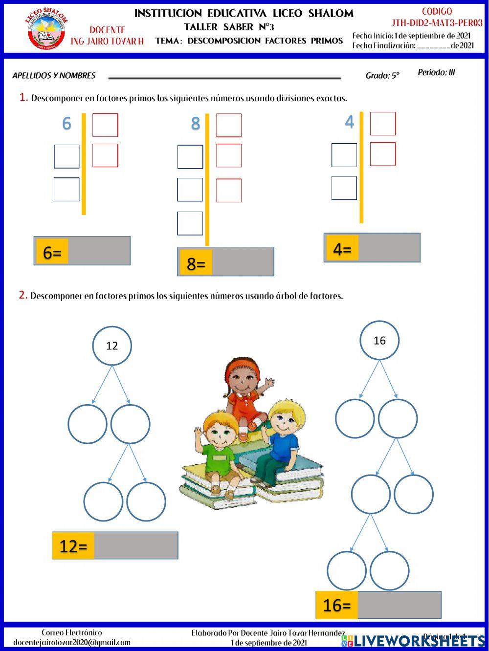 Descomposicion de factores primos