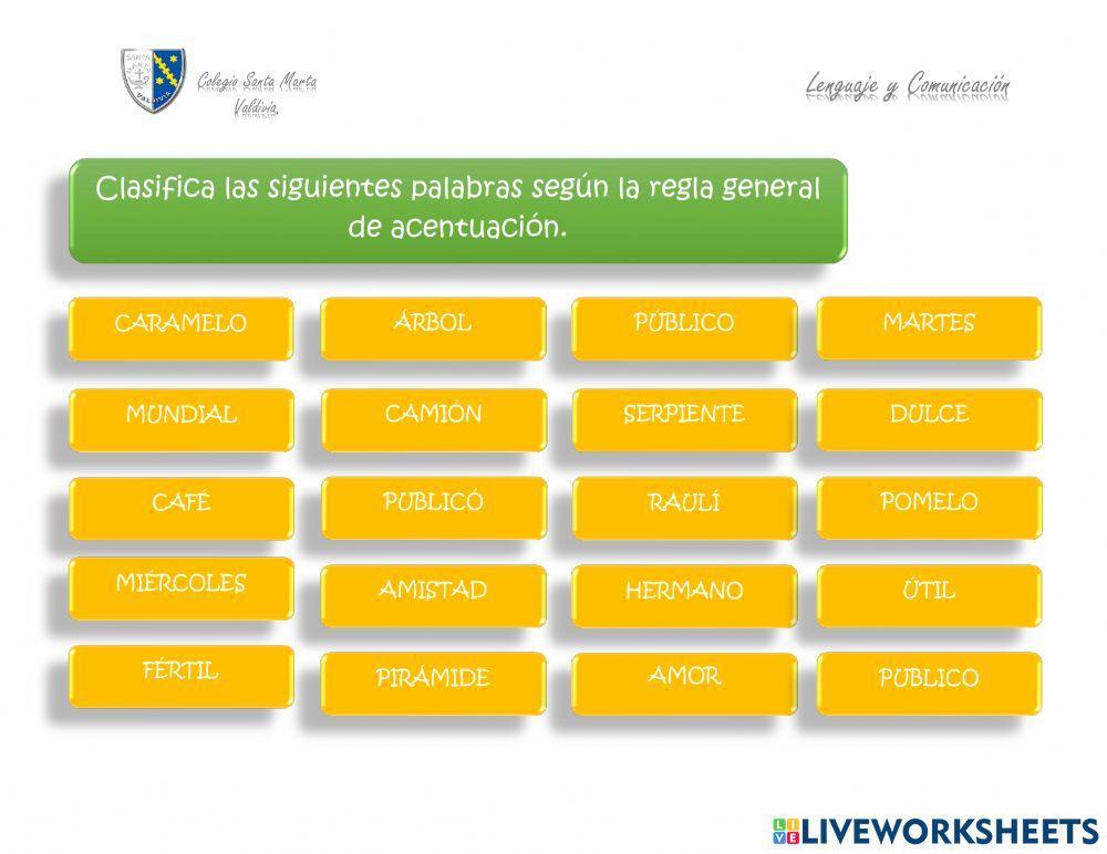 Palabras, agudas, graves y esdrújulas