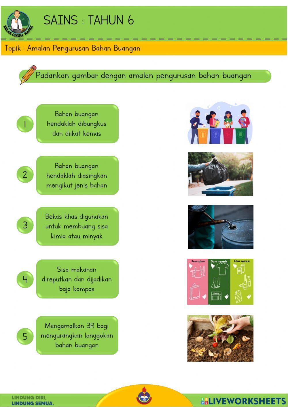 Sains T6 - Amalan pengurusan bahan buangan