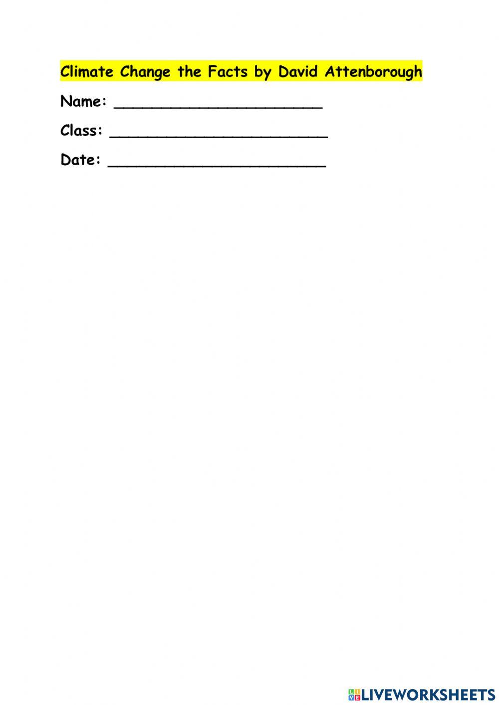 David Attenborough Climate Change the Facts 2019 Documentary