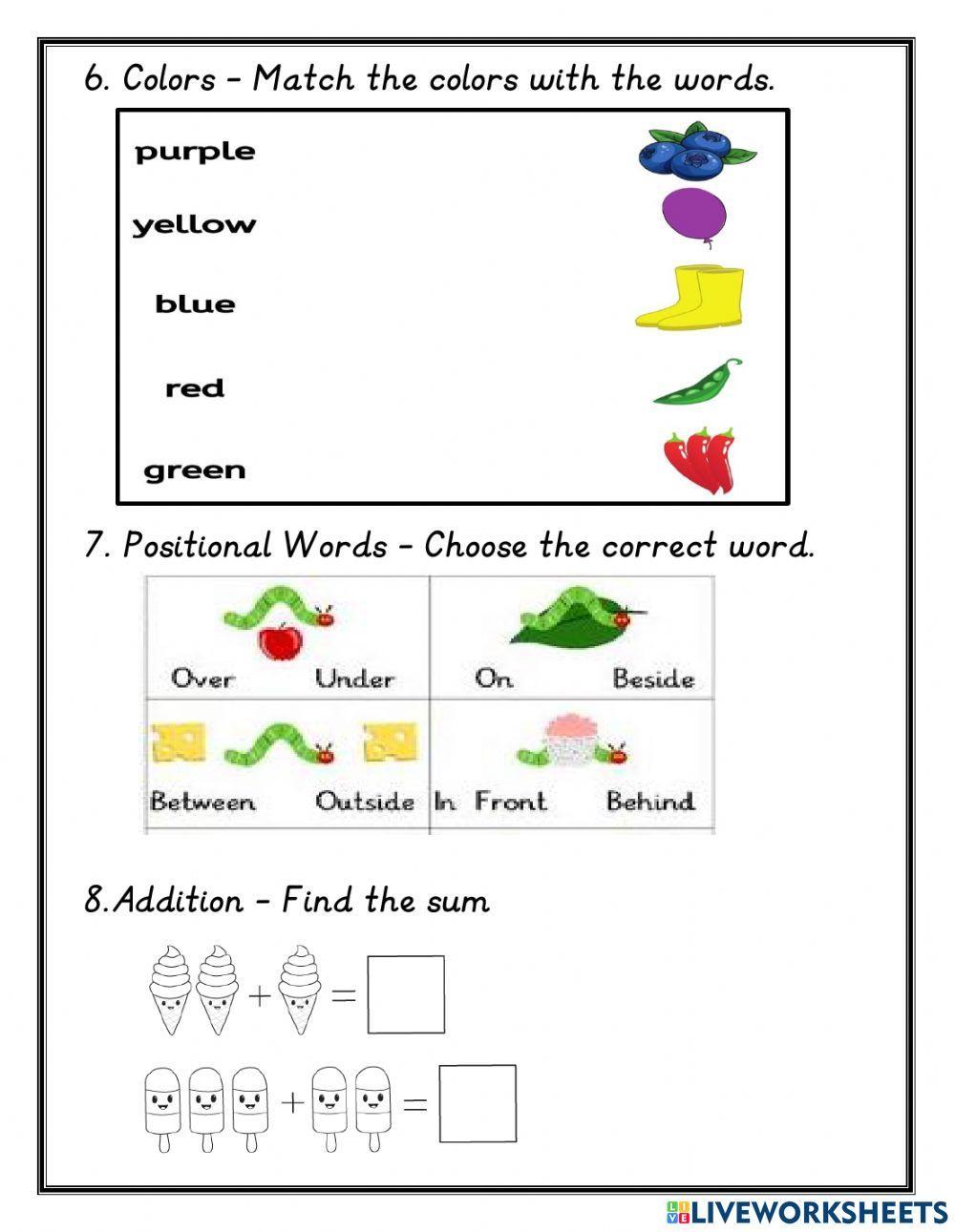 Grade 1 - Pre-assessment