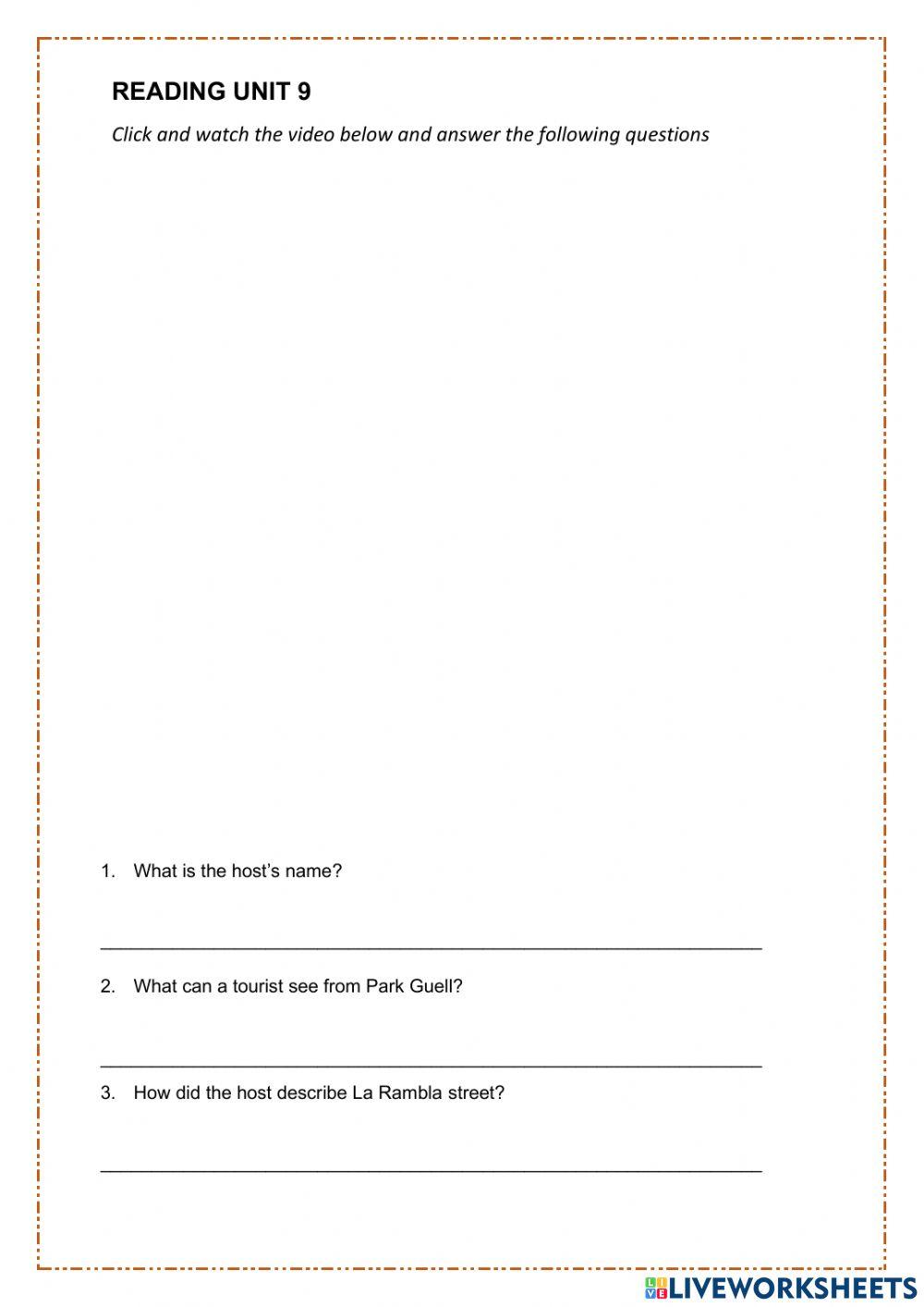 Form 5 - Reading Unit 9