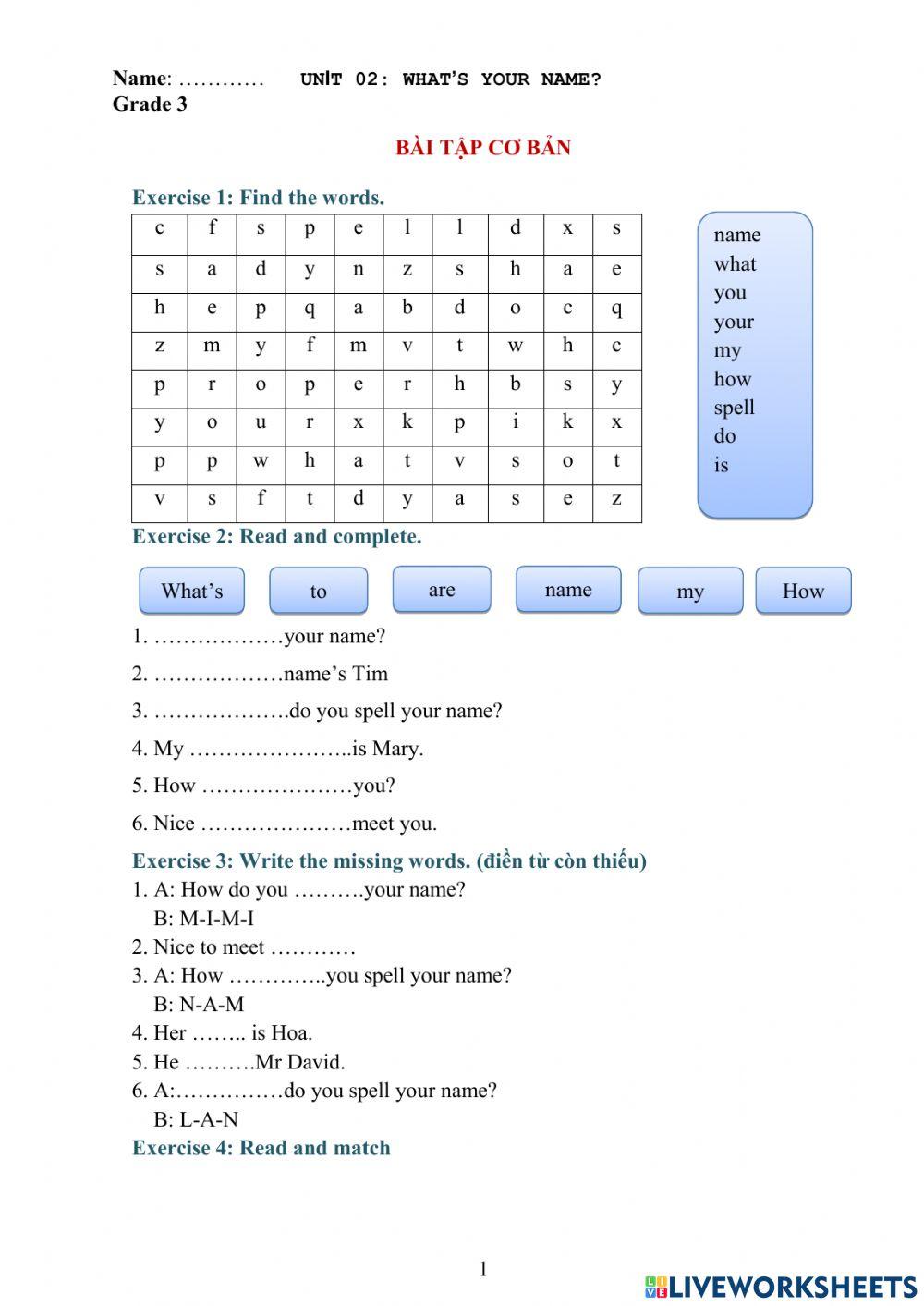Tiếng anh 3 unit 2 (CƠ BẢN + NÂNG CAO)