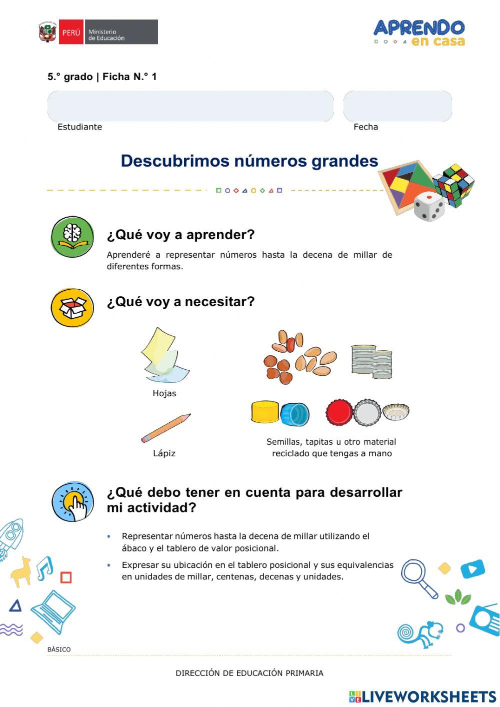 FICHA N° 1 - MATEMÁTICA
