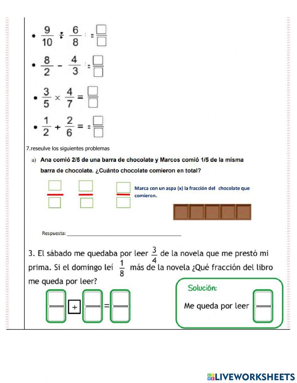 Evaluación fracciones
