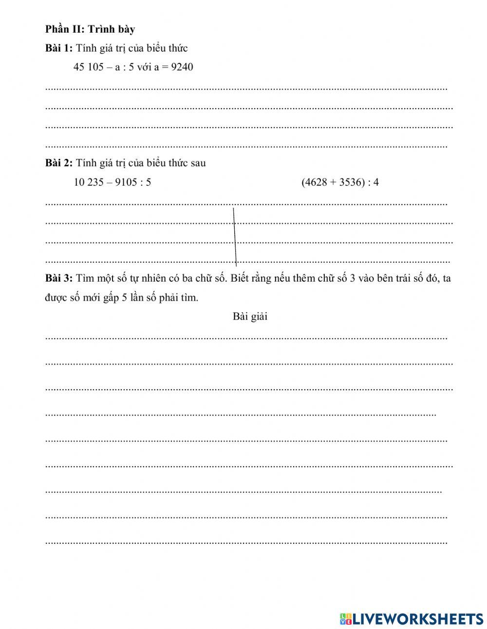 Toán nâng cao 4 tuần 1 - Số và chữ số