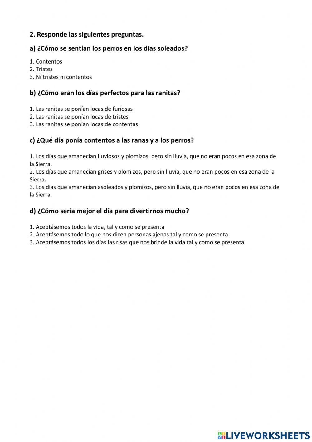 Fabula El buen tiempo y la lluvia