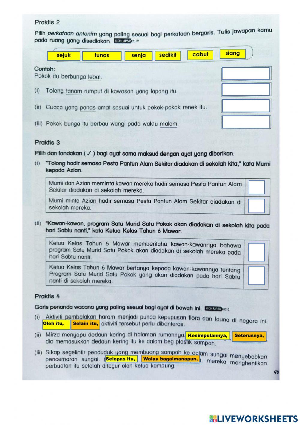 Bahasa Melayu tahun 6