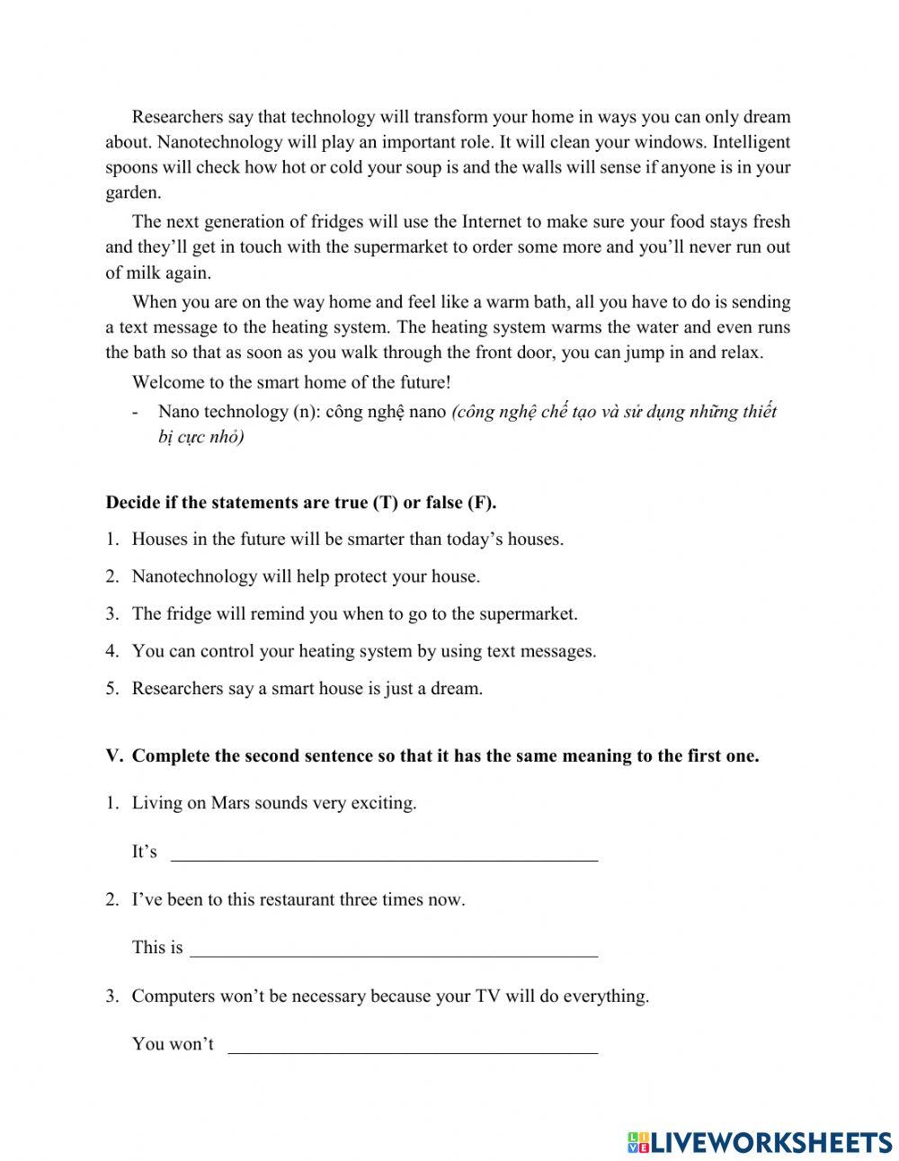 Unit 10 - Worksheet 2 - Grade 6