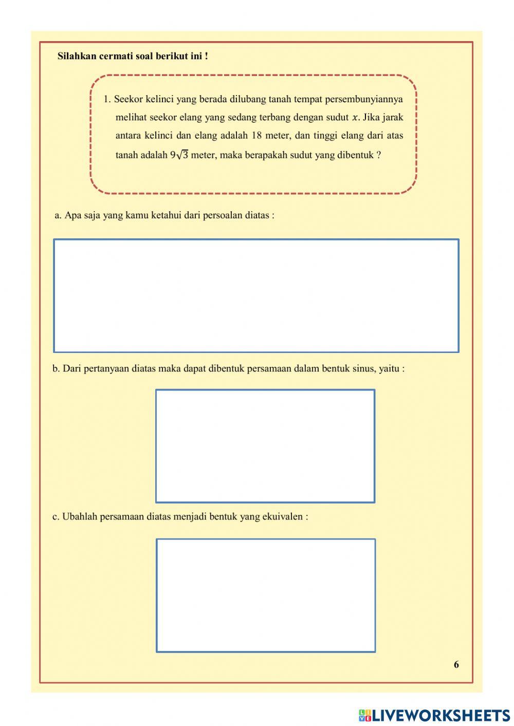 Persamaan Trigonometri LKPD 1