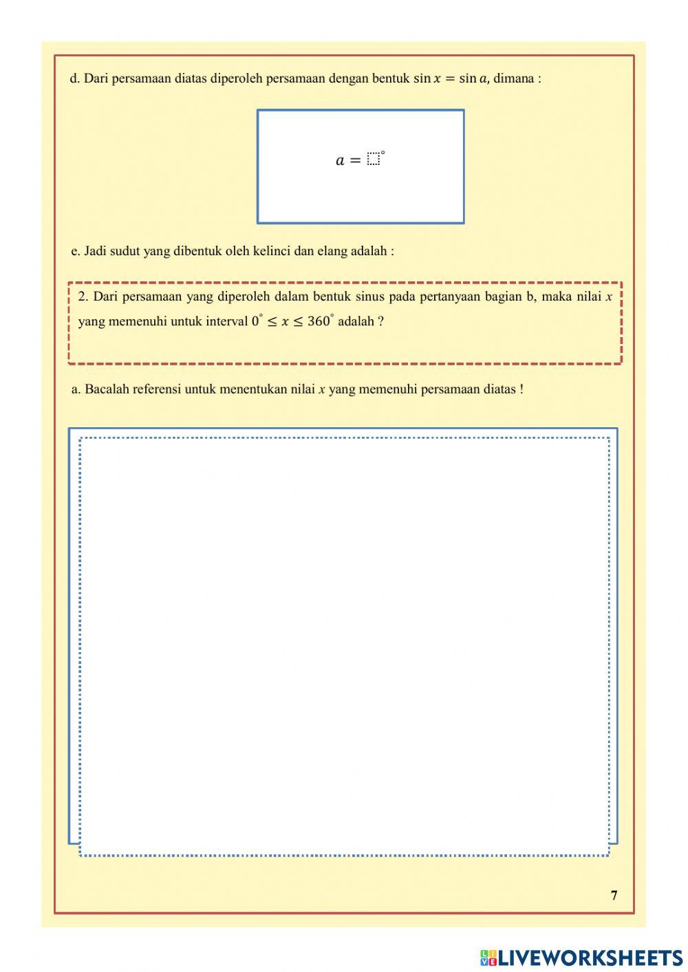 Persamaan Trigonometri LKPD 1