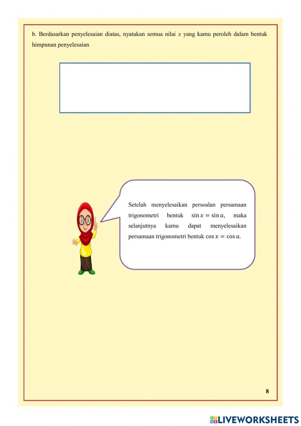 Persamaan Trigonometri LKPD 1