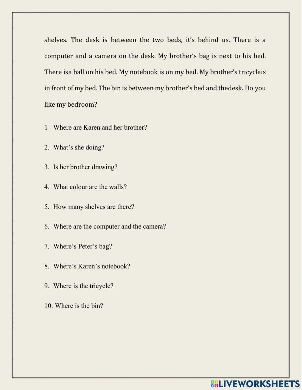 Reading comprehension