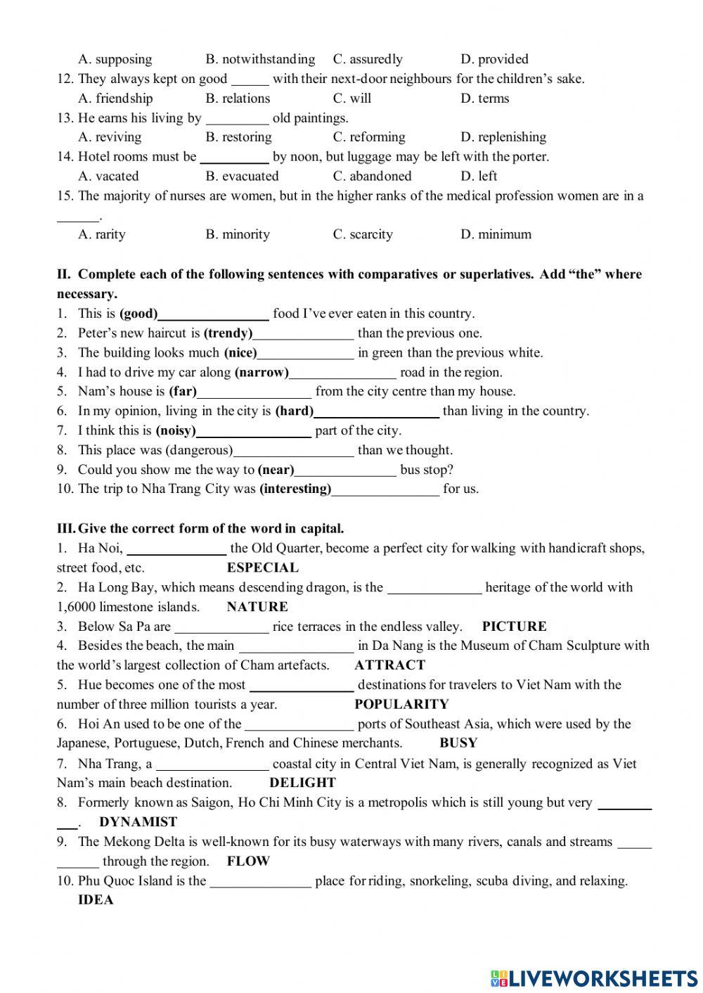 City Life- Grammar - Vocab