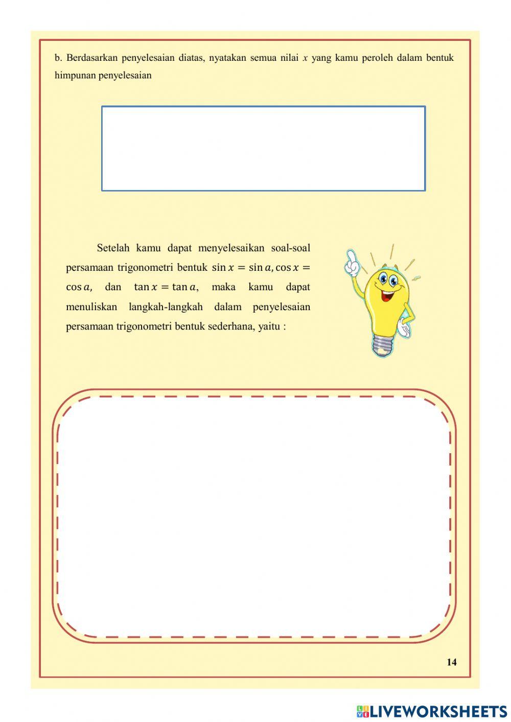 Persamaan Trigonometri lanjutan LKPD 1