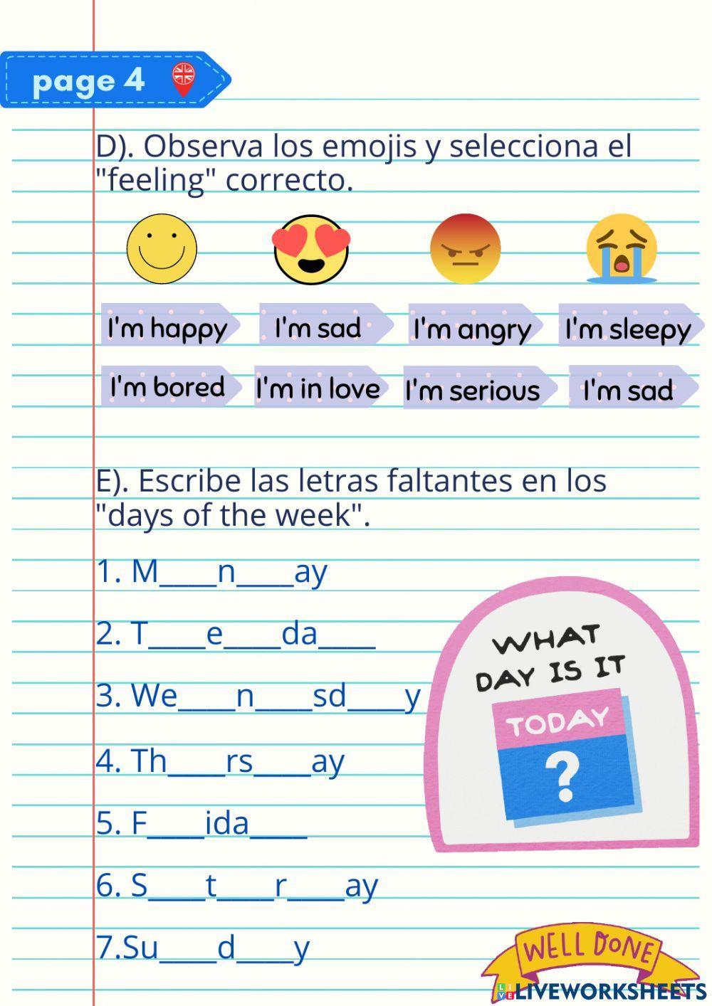 Evaluación diagnostica Basic English for beginners