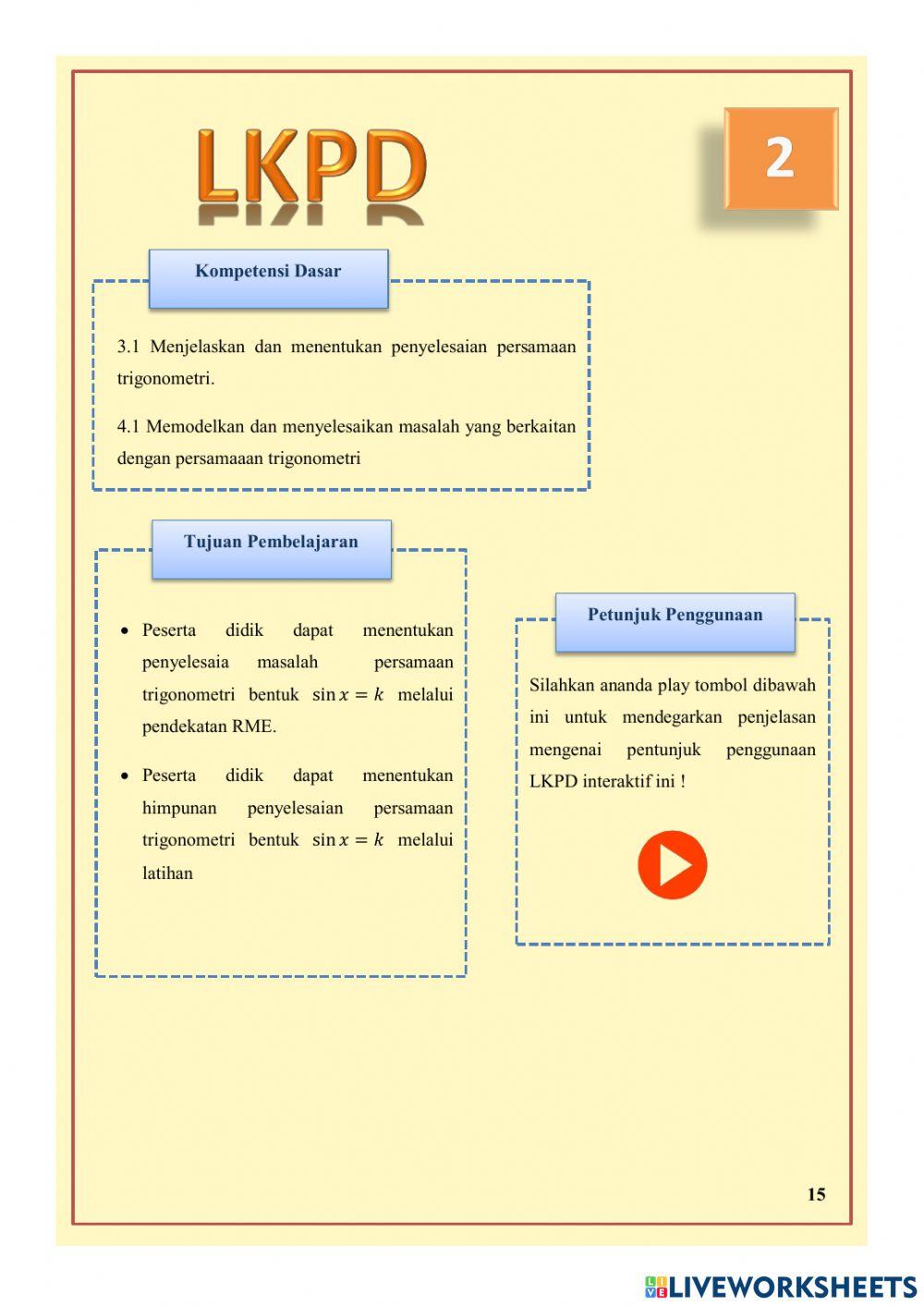 Persamaan Trigonometri LKPD 2