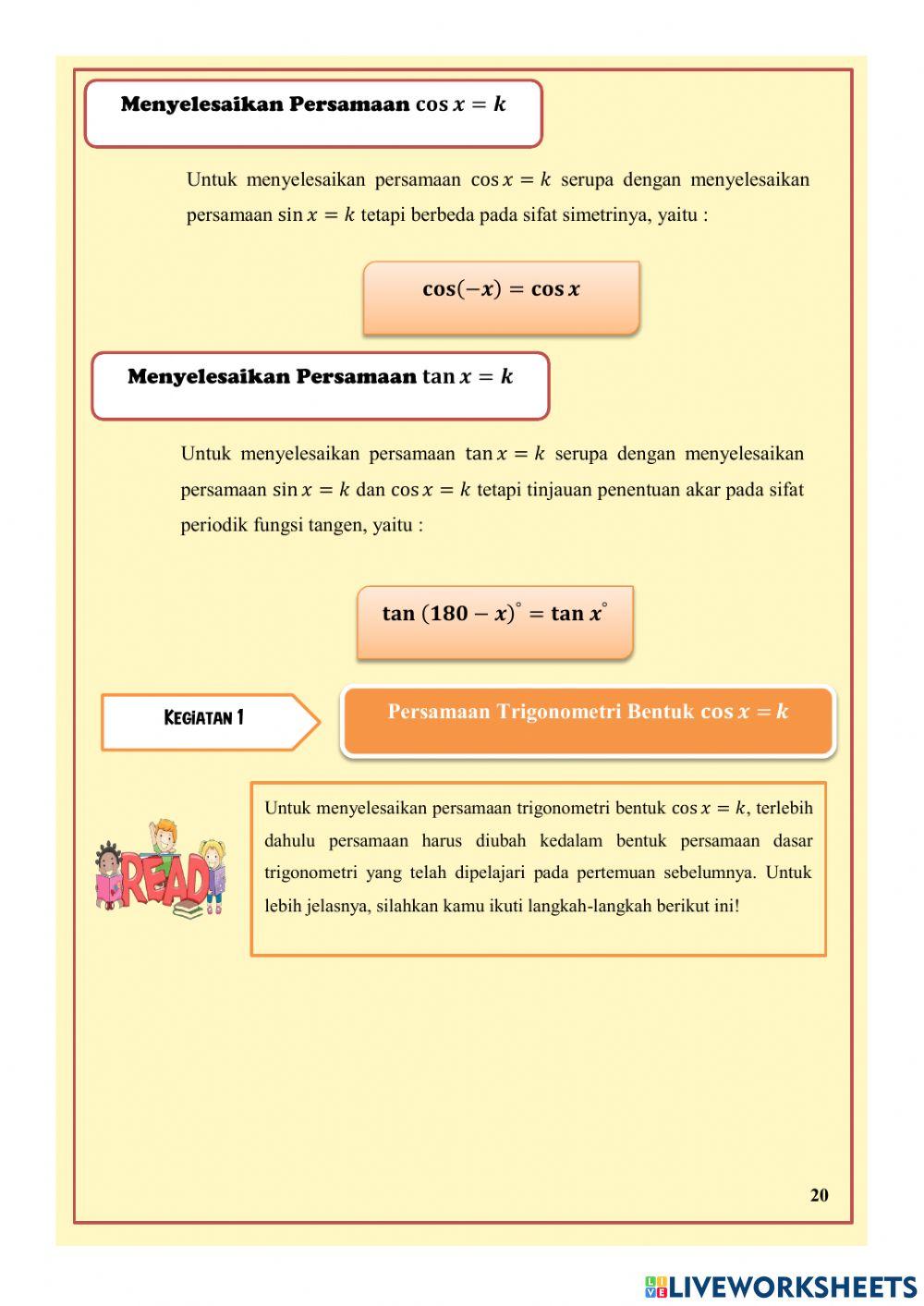Persamaan Trigonometri LKPD 3