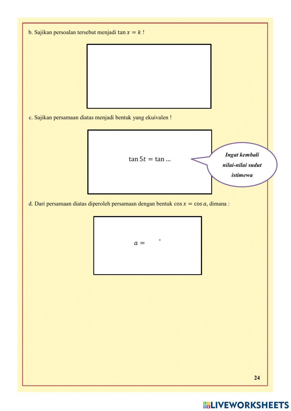 Persamaan Trigonometri LKPD 3