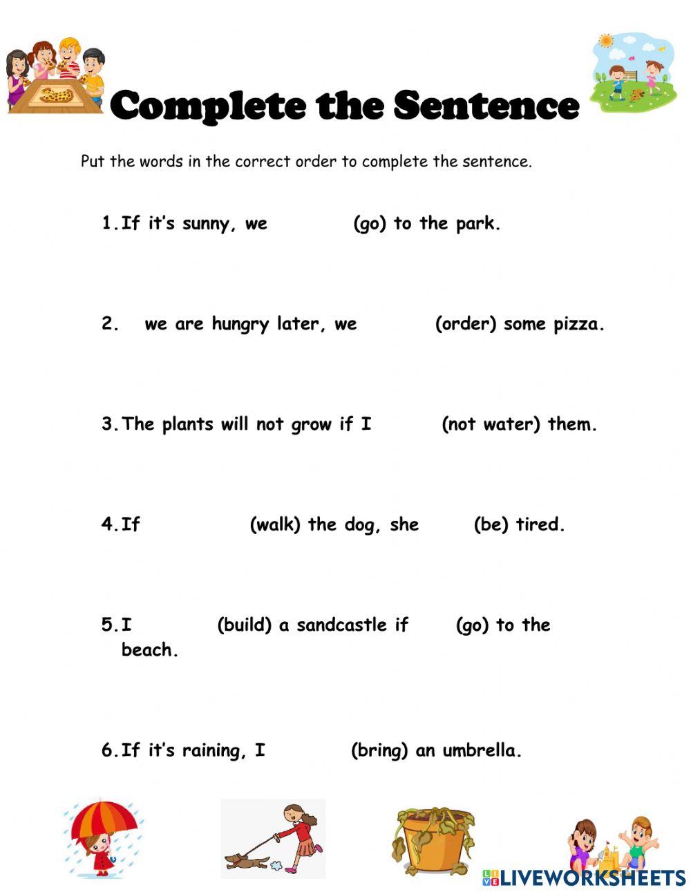 Complete the Sentence