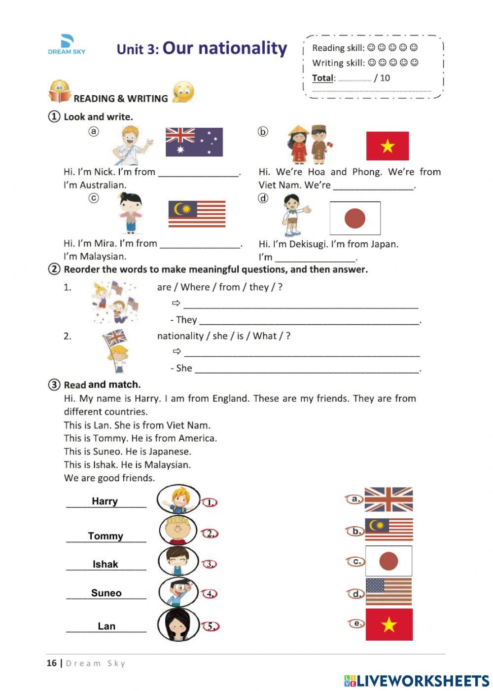 Grade 4 - Unit 3: Our nationality